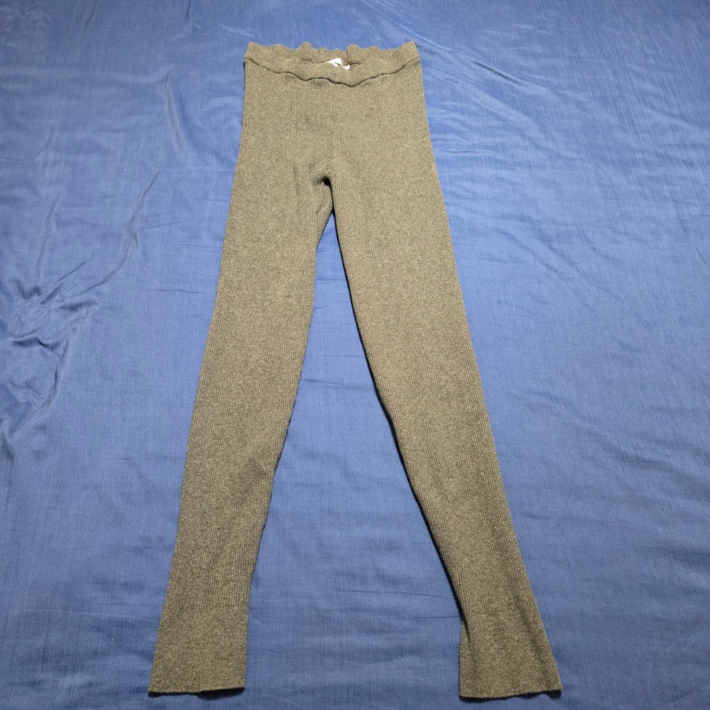 Victoria's Secret‎ Ribbed Knit Leggings Womens Large Gray Cotton Cashmere Blend